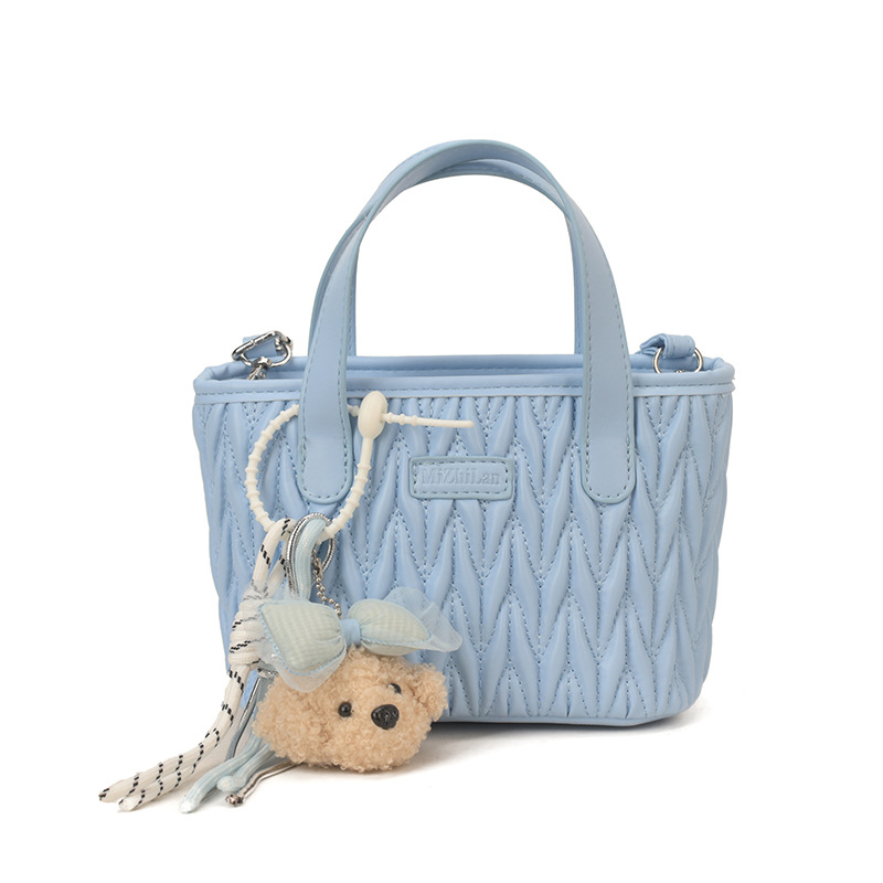 Coreano simple bolso de mano plegable de color sólido bordado de estilo extranjero bolso de hombro para hombres y mujeres nuevos accesorios para niños transfronterizos