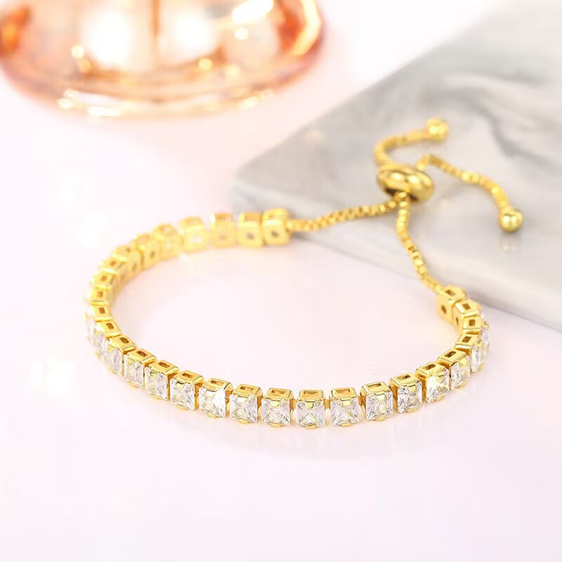 Amazon Cross-Border Stainless Steel Zircon-Inlaid Bracelet, Fashionable and Elegant Colorful Adjustable Jewelry, Fresh New Style Amazon Cross-Border Stainless Steel Zircon-Inlaid Bracelet, Fashionable and Elegant Colorful Adjustable Jewelry, Fresh New Style