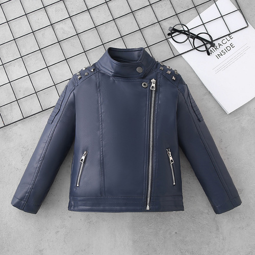 Children's Leather Jackets 2024 Spring and Autumn New Korean Style Boys' Leather Jackets Fashion Children's Leather Jackets Girls Manufacturer