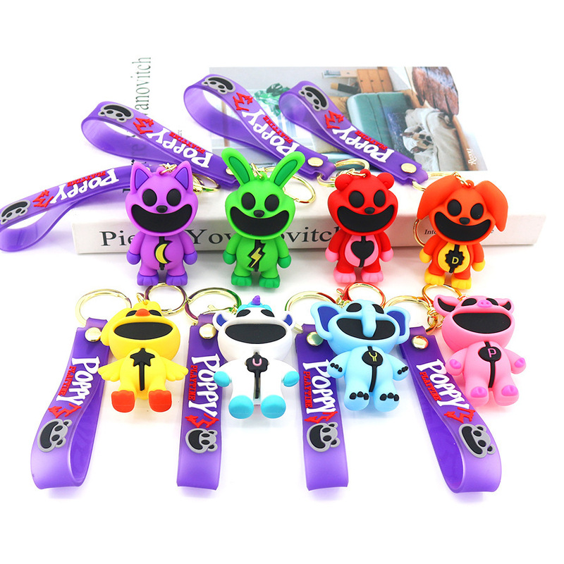 Cross Border smiling critters Horror Smile Animal Keychain PVC Acrylic Big Mouth Monster Pendant
