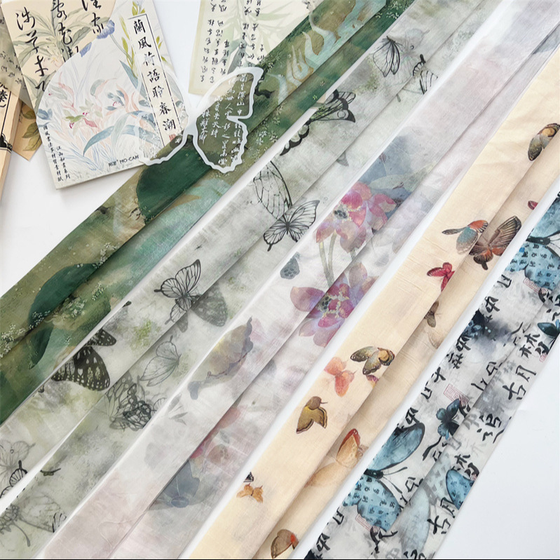 Cloud Deep Fog Shallow Upper Spring Mountain Original Hanfu Printed Hair Band Antique New Chinese Style Hair Rope Multi-purpose Strap Hair Accessories Cloud Deep Fog Shallow Upper Spring Mountain Original Hanfu Printed Hair Band Antique New Chinese Style Hair Rope Multi-purpose Strap Hair Accessories