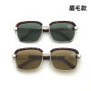 Crystal, glossy sunglasses, metal glasses