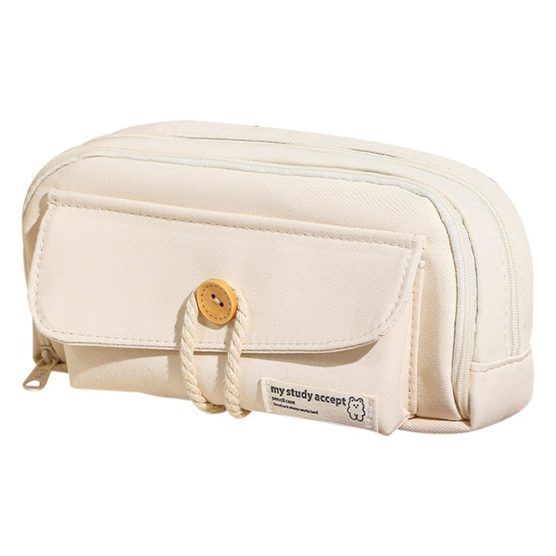 Caja de lápices Estilo japonés Caja de lápices de gran capacidad Caja de papelería Estudiante de escuela primaria Estilo ins Bolsa de papelería de estudiante de secundaria simple