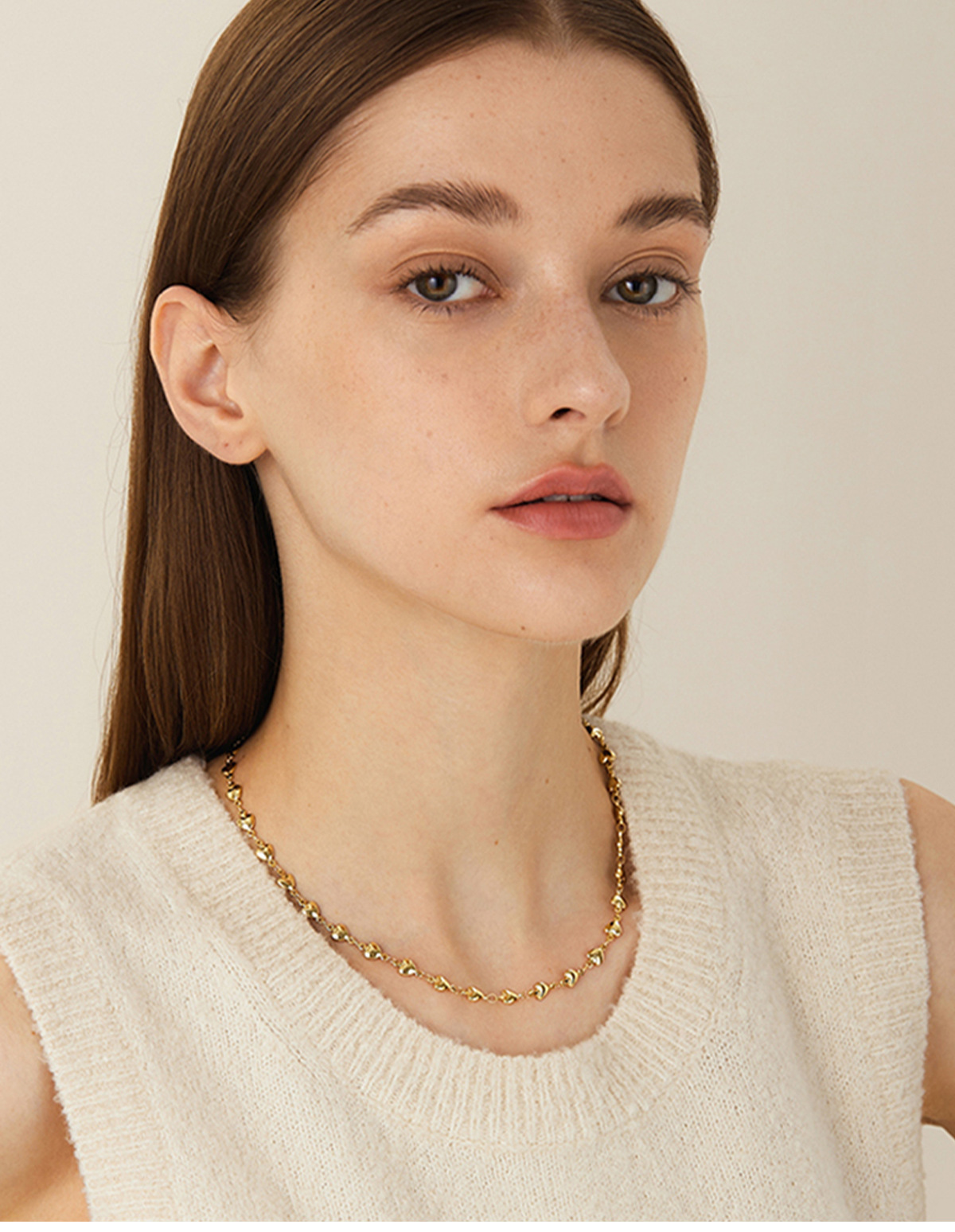 Necklace Classification Copper Chain Material Copper 18K Gold Plated White Gold Plated Heart Shape Necklace