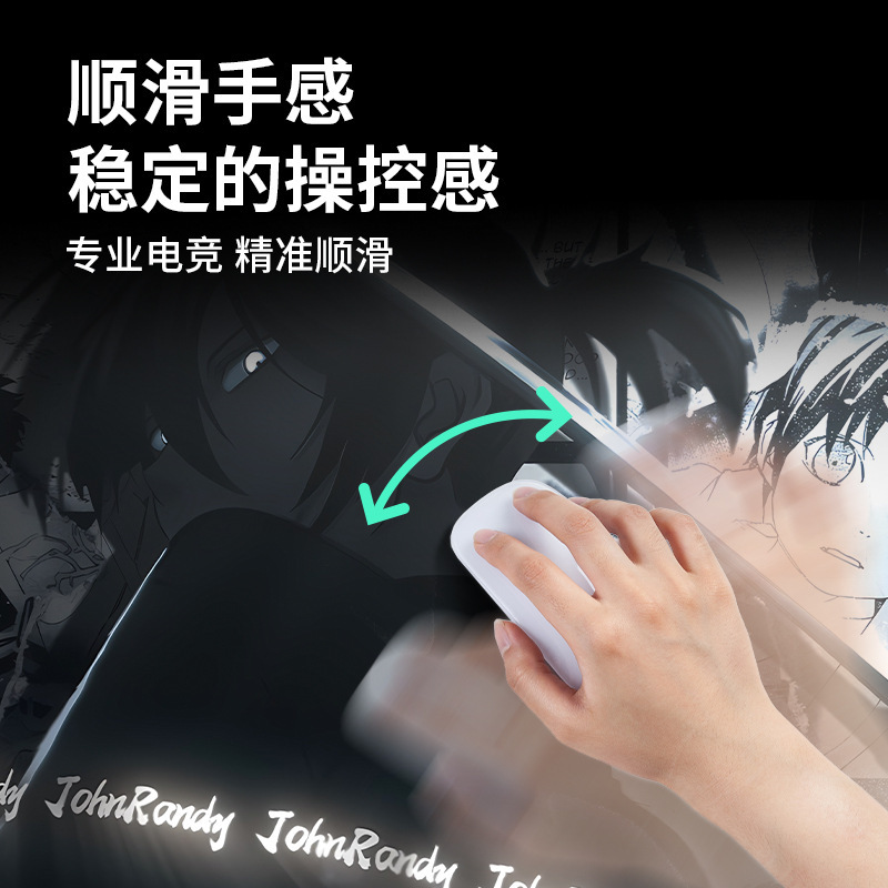 黒と白のアニメマウスパッド特大シンプルな二次元eスポーツボーイズコンピュータデスクパッド大型キーボードパッド|undefined