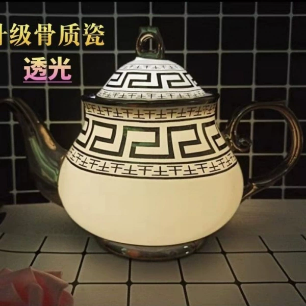 Auspicious large pot bone china earthy texture