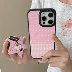 皮纹星星凯蒂猫磁吸支架适用iPhone16苹果15ProMax/14/13手机壳女