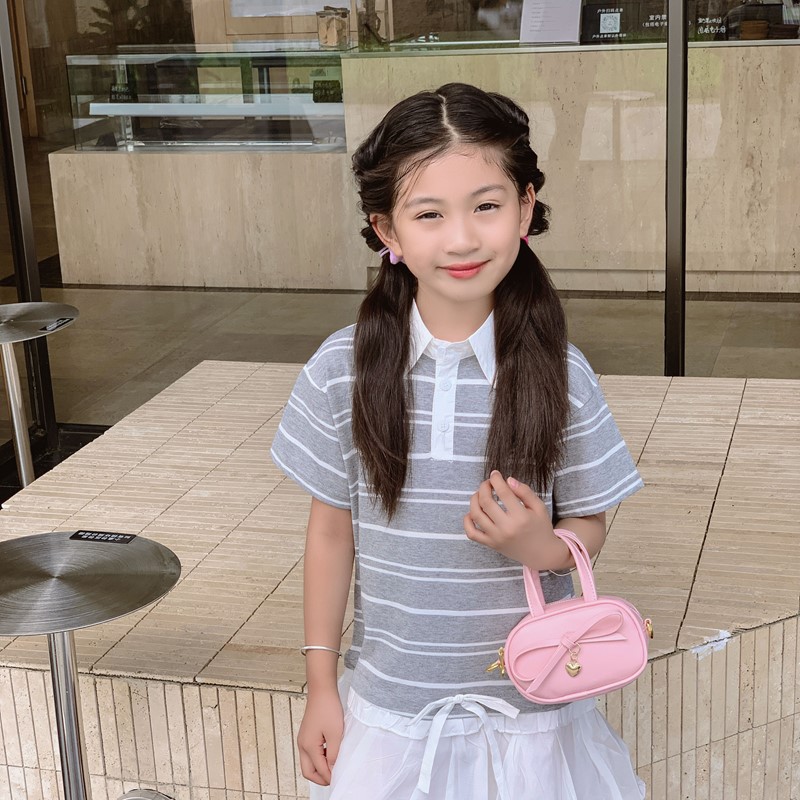Coreano simple color sólido bolso de hombro para niños y niñas mini bolso de bebé lindo dulce bolso de arco para niños