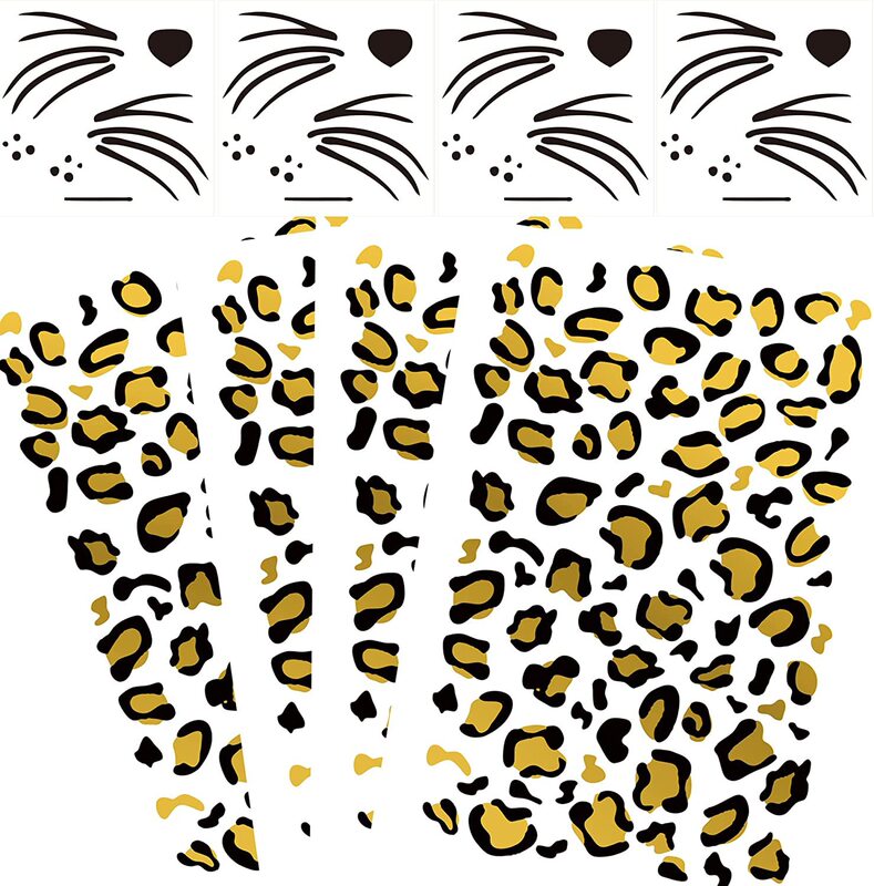 Cross-border source bronzing leopard print tattoo stickers female Halloween nightclub bar party decoration face tattoo stickers