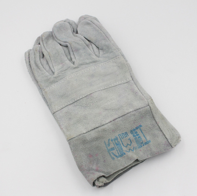 长城精工全牛皮电焊焊接手套劳保工作14寸焊工手套428107