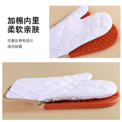 Amazon Silicone Insulated Gloves Corrugated Microwave Oven Anti-scalding Gloves Kitchen Household Thickened Cotton Oven Gloves