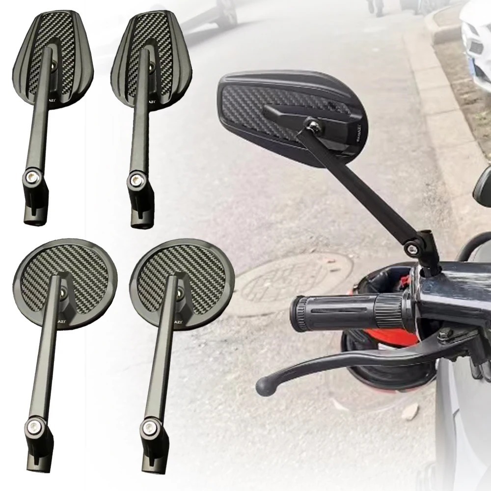 Cross-border hot selling motorcycle modification accessories retro rearview mirror carbon fiber mirror electric motorcycle universal rearview mirror scooter