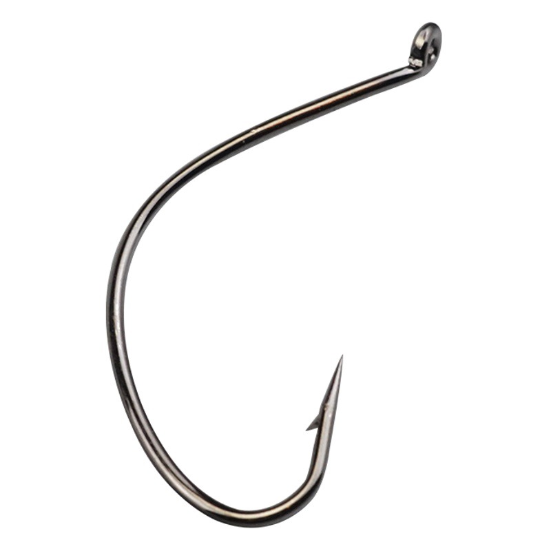 Hanging live shrimp bass fish hook Luya inverted fishing hook soft worm Soft Bait single hook fishing oblique mouth Mandarin fish sea fishing special-shaped fishing ditch
