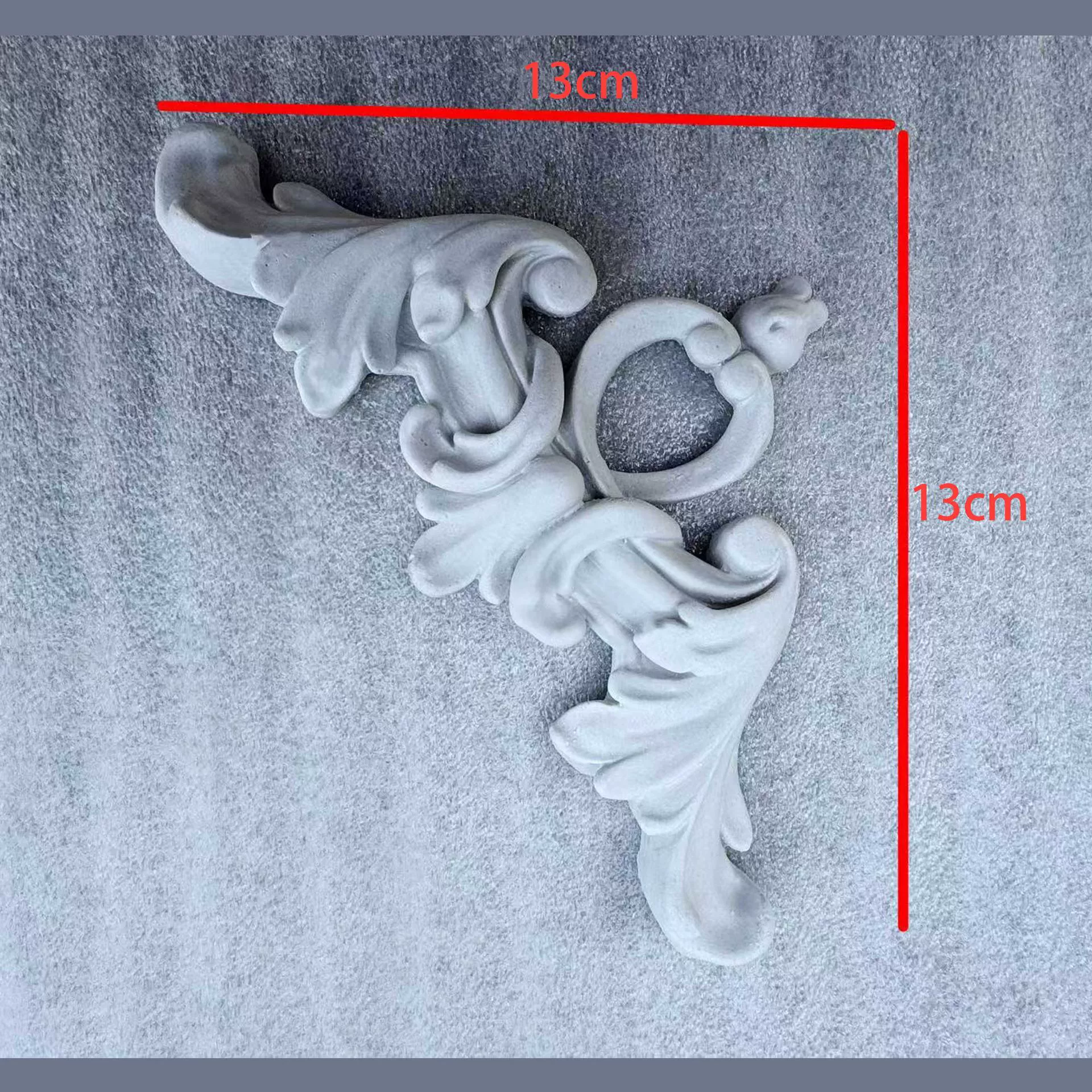 French-Style Gypsum Molding Corner Flower, Decorative Wall Frame Elements, Various Sizes