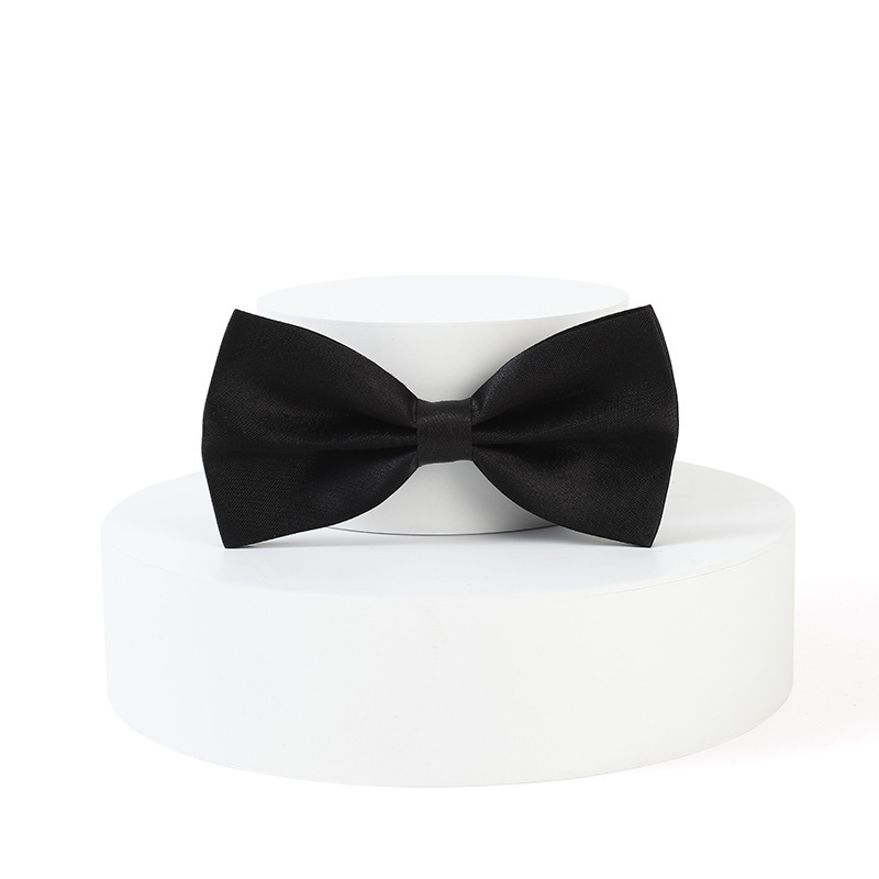 Bow tie men's wedding wedding groom best man wine red brothers black suit bow black double bow tie