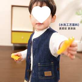 男童牛仔马甲春夏新款宝宝洋气百搭宽松背心宝宝外穿儿童休闲外套
