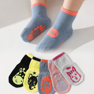 新款春夏儿童地板袜儿童早教蹦床卡通点胶防滑0-5岁婴儿学步袜