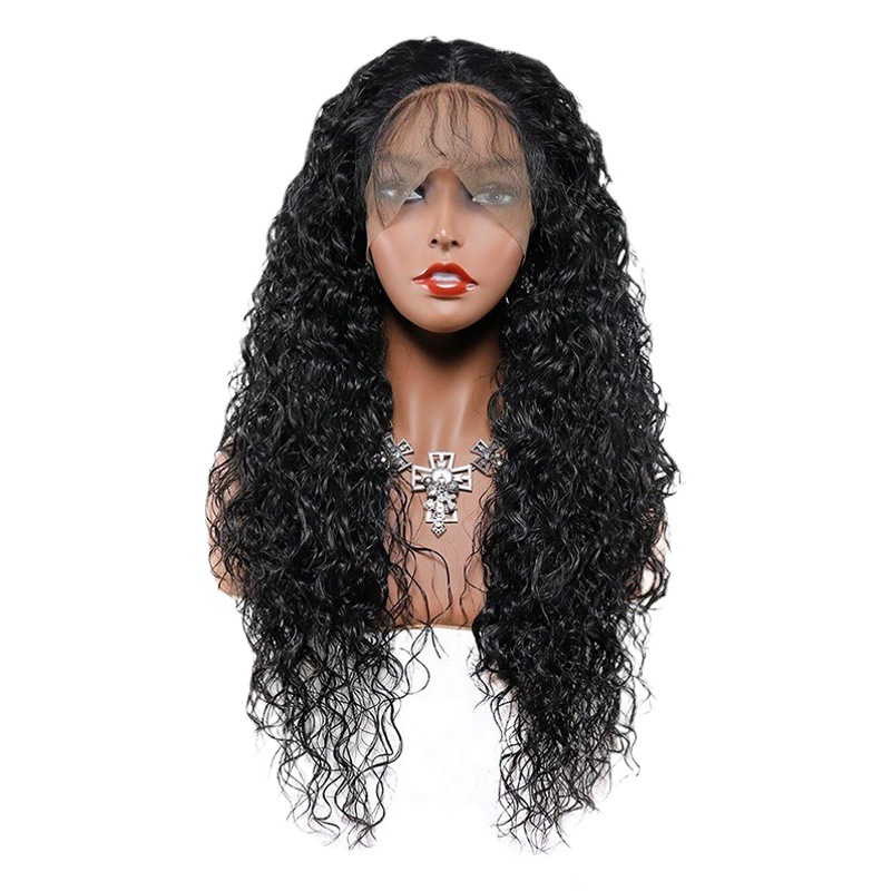 Pelucas transfronterizas de fibra sintética de cabello de Hunan, estilo europeo y americano, con encaje frontal, cabello rizado, pelucas rizadas pequeñas africanas, micro rizadas