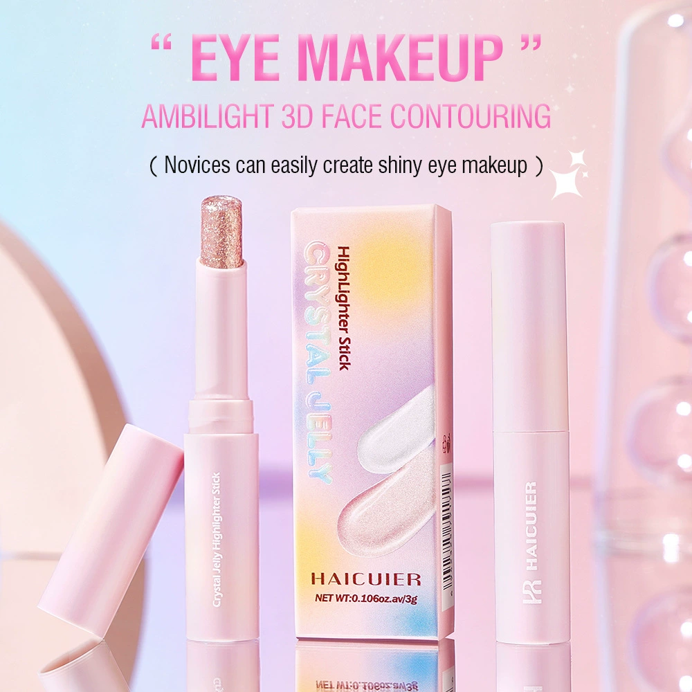 Внешнеторговая версия Hicel Crystal Jelly Highlighter Eyeshadow Stick Crystal Mashed Potato Texture Super Flash Multi-Color Highlighter Stick