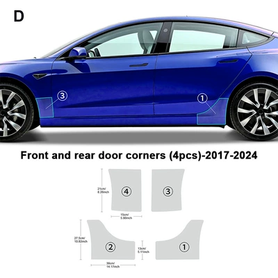 paint anti-scratch brightening – Automotive Film - tpu-transparent-protective-film-tesla-model3-y-tpu-front-and-rear-door-corners-4-pieces-17-24