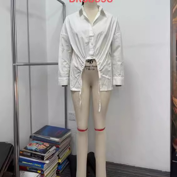 跨境外贸爆款前后不对称翻领长袖衬衣