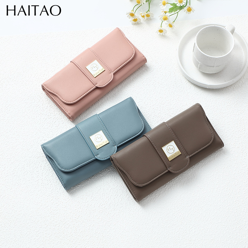 Nueva billetera multifuncional larga de moda billetera de teléfono móvil japonesa y coreana multi-tarjeta bolso de mano larga mayorista