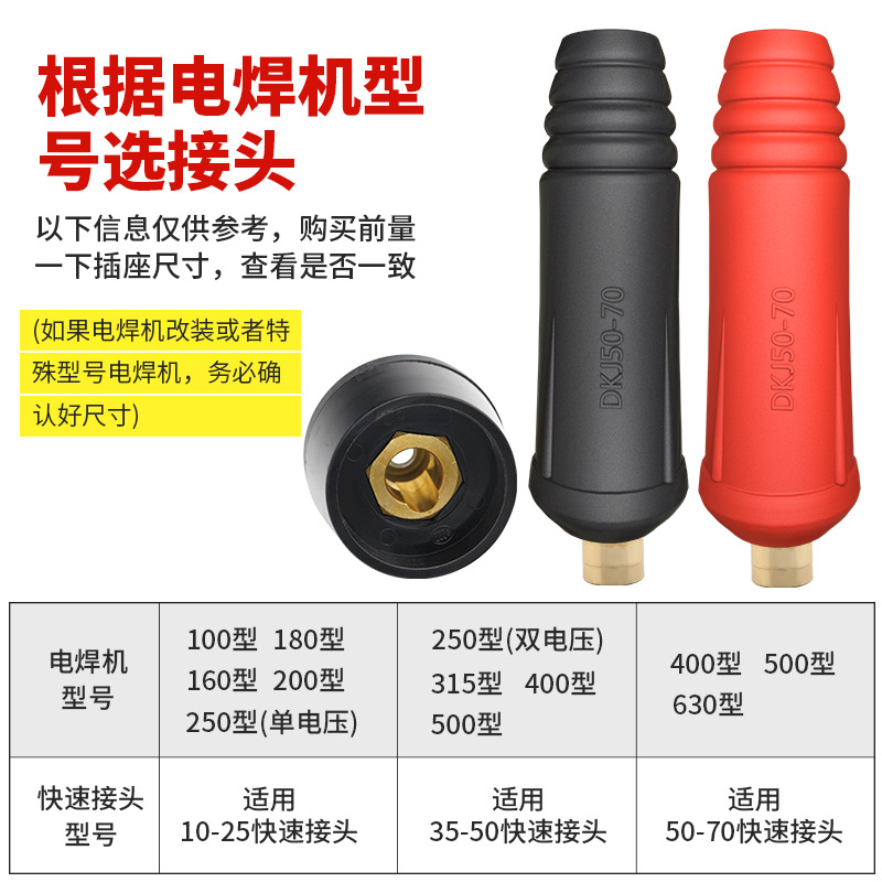 电焊机快速接头快插纯铜焊把线插头座全套配件大全公母通用接线柱