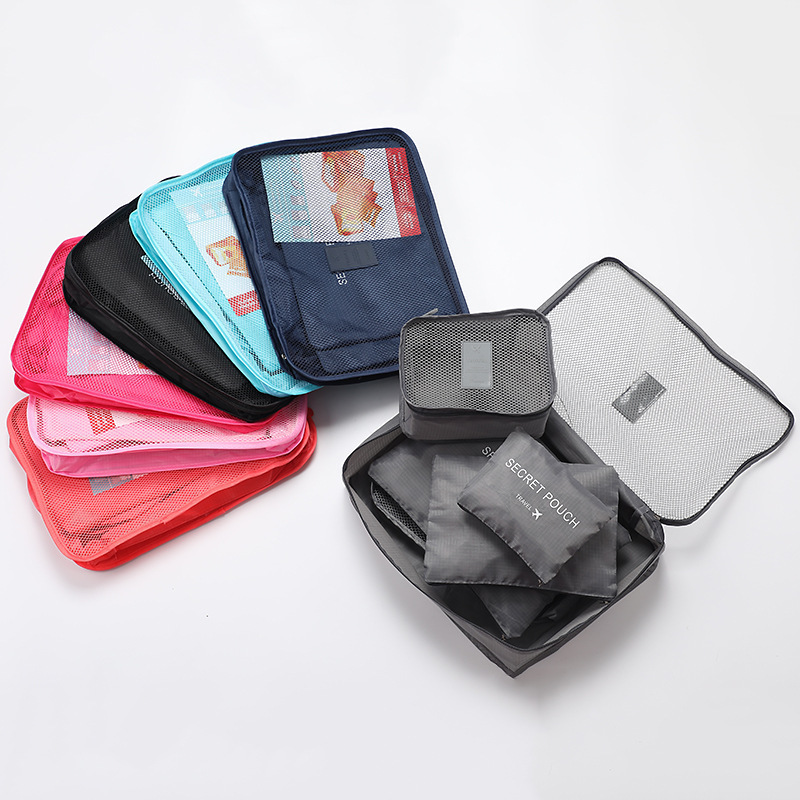 Viaje de negocios maleta de viaje bolsa de almacenamiento conjunto pequeño conjunto de ropa de seis piezas zapatos de acabado de bolsa de acabado