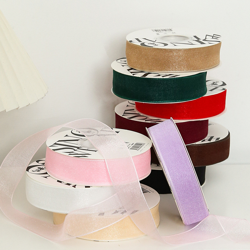 Hielo y nieve cinta de hilo flor de regalo embalaje cinta ramo cinta cinta horneado cinta de hilo de cola de pescado caja de regalo material decorativo