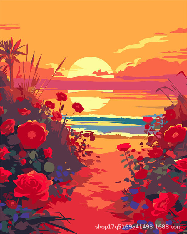 Pintura al óleo digital DIY pintura al óleo hecha a mano para colorear lona núcleo de pintura acrílica serie de estilo explosivo al por mayor y al por menor