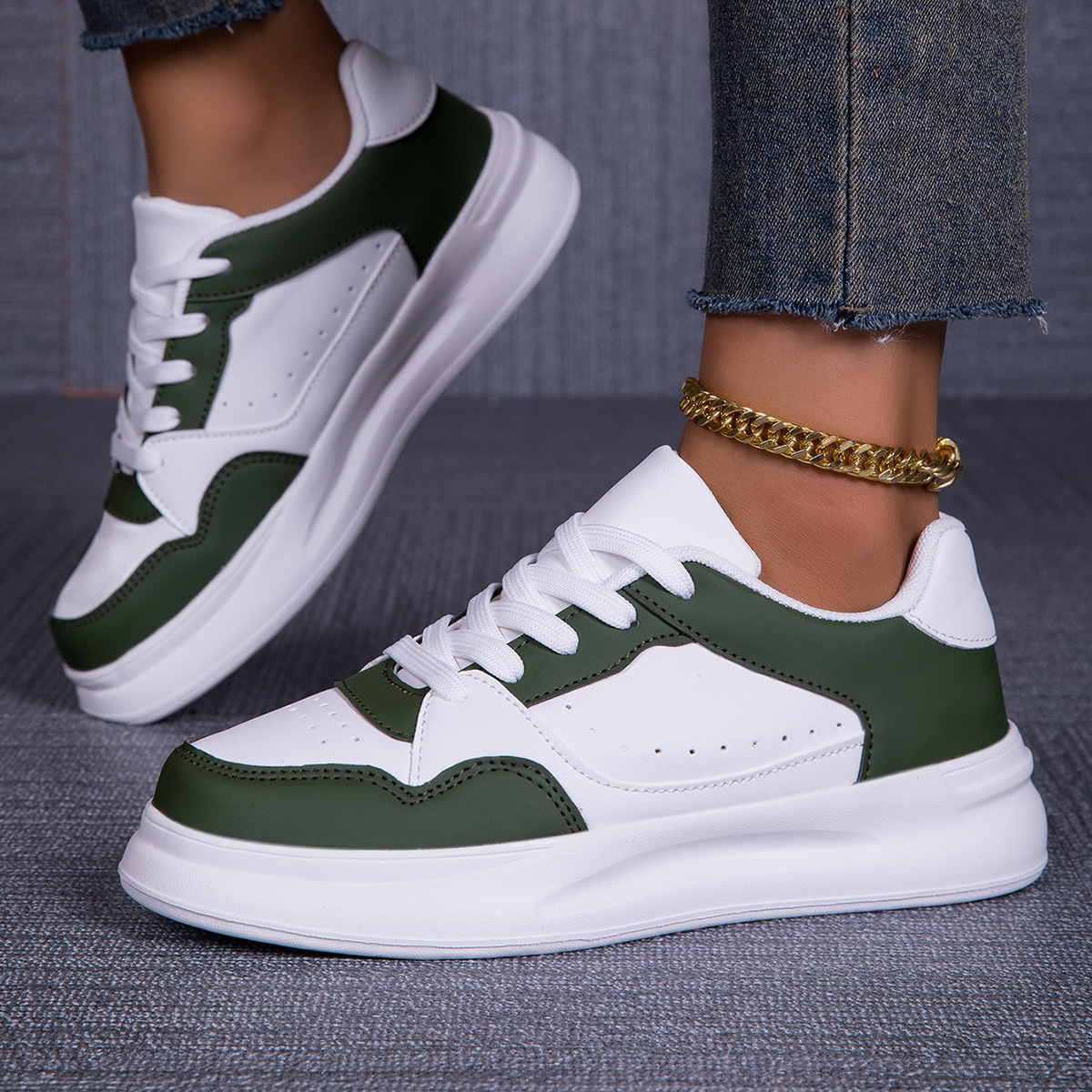 Mode Board Schuhe weiche Sohle bequeme lässige Sport Einzelschuhe Schnürschuhe leichte Outdoor flache Schuhe_voghion.com