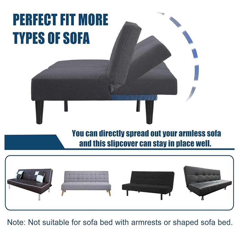 Impermeable no apoyabrazos sofá cubierta elástica todo incluido plegable sofá cama cubierta anti-gato rasguño mascota sofá cojín sofá cubierta