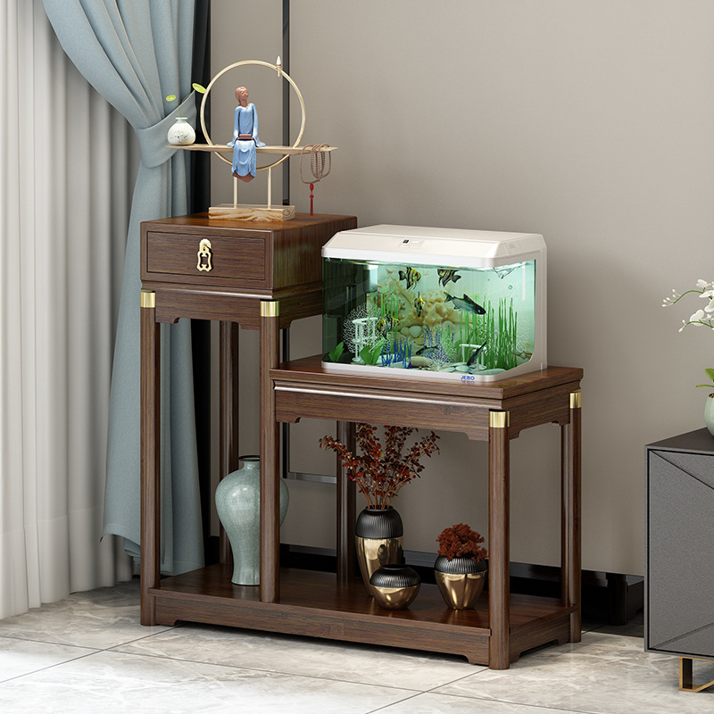 Luz de lujo de alta y baja combinación de soporte de flores sala de estar pequeño estante de tanque de peces de múltiples capas balcón verde rábano estante de almacenamiento sofá simple mesa auxiliar image 5