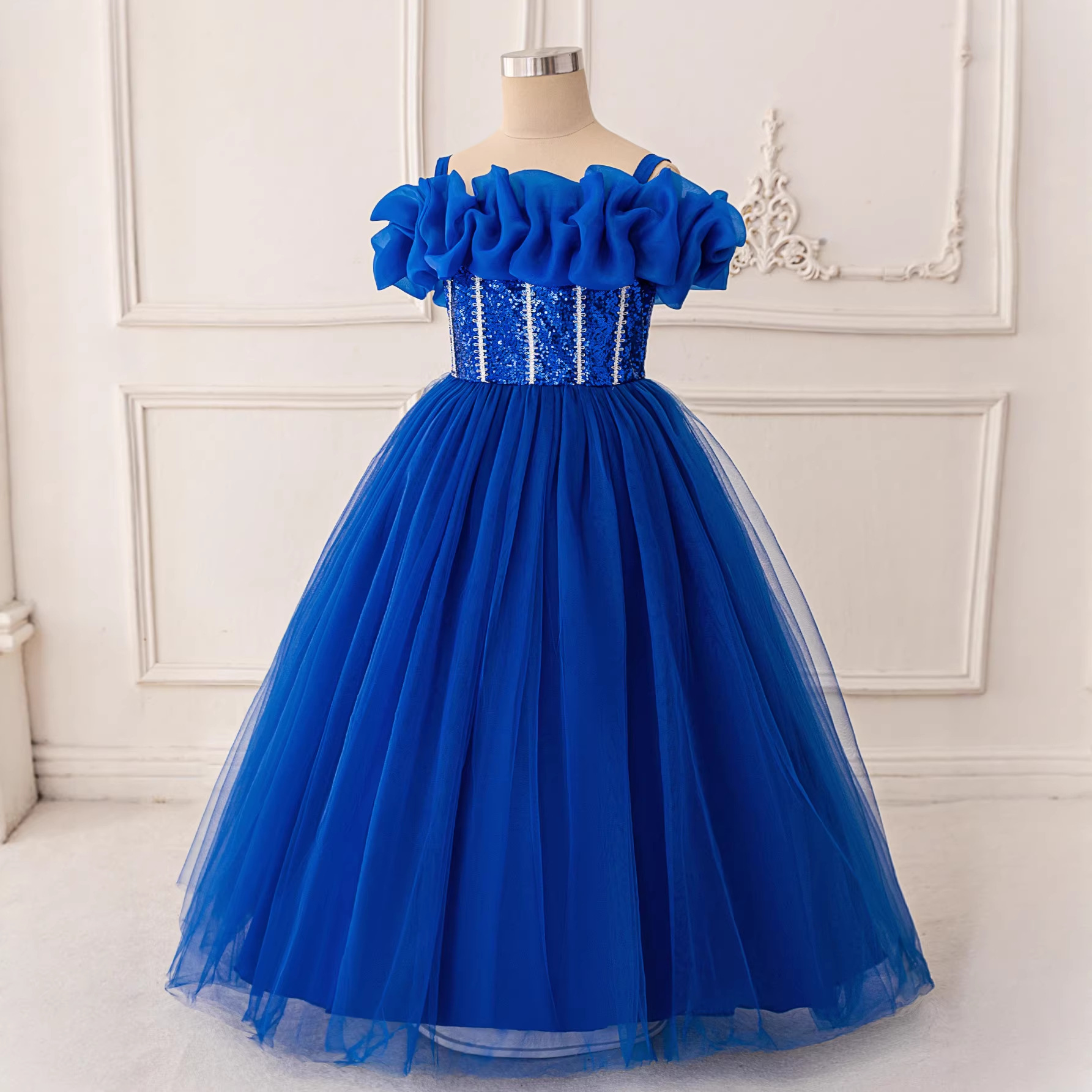 2026 nuevo vestido de niñas vestido de fiesta de cumpleaños princesa de sequillas vestido de noche