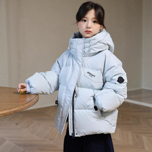 童装羽绒服冬季新款加厚面包服女童儿童白鸭绒连帽外套现货批发