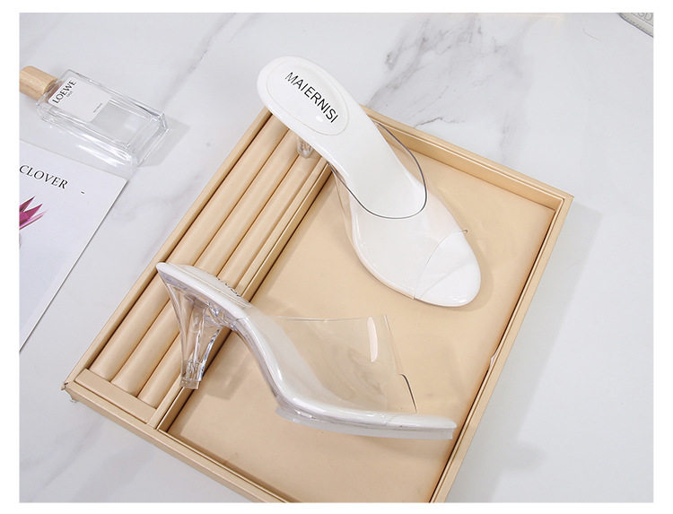 Dép sandal nữ quai ngang đính pha lê gót vuông 3–6 cm — Màu bạc, Màu hồng, Màu trắng, Màu đen chi tiết 44