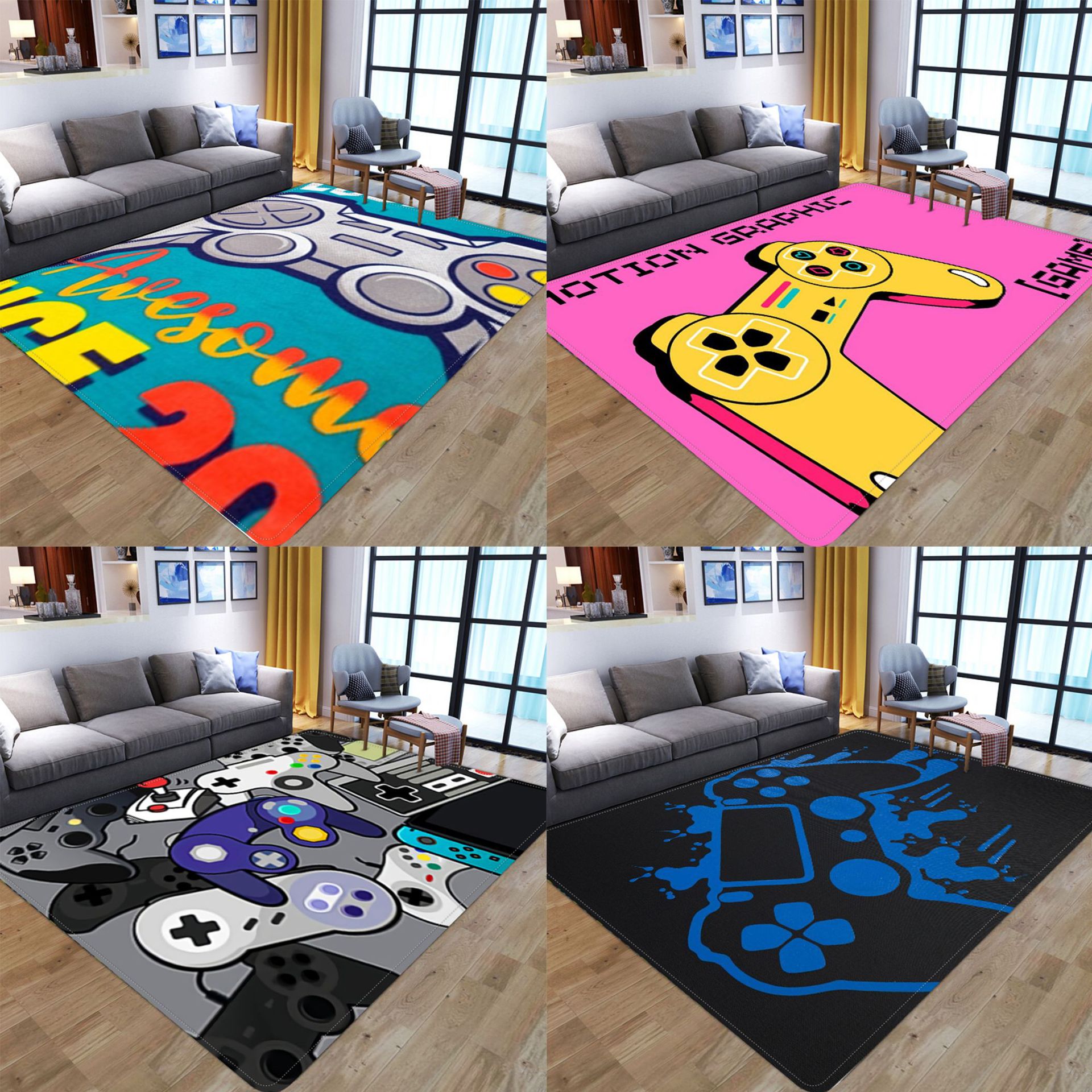 크로스 보더 거실 바닥 매트 게임 만화 미끄럼 방지 카펫 아마존 두꺼운 흡수성 크롤링 매트의 세대