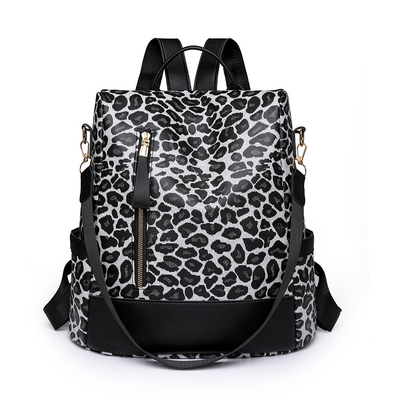 2023 invierno nuevo estilo casual damas cuero suave mochila antirrobo tendencia de moda mochila multifuncional con estampado de leopardo