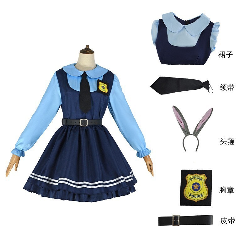 异裳织梦家万圣节服装疯狂动物城兔子警官judy朱迪cosplay漫展动|undefined