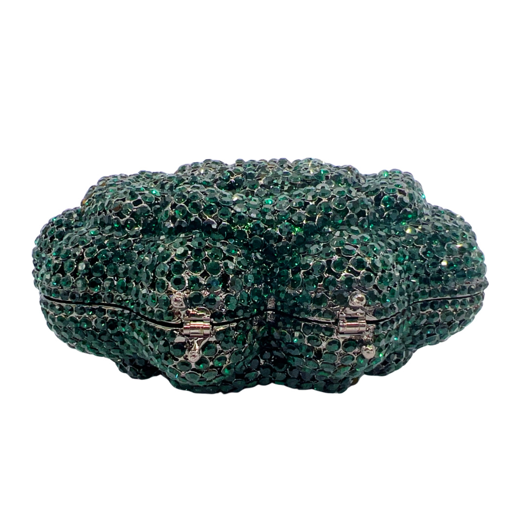 Túi clutch nữ đính đá hình hoa dạ hội sang trọng — Xanh lá cây nhạtcolor, màu vàng, bạc, Tùy chỉnh màu khác chi tiết 2