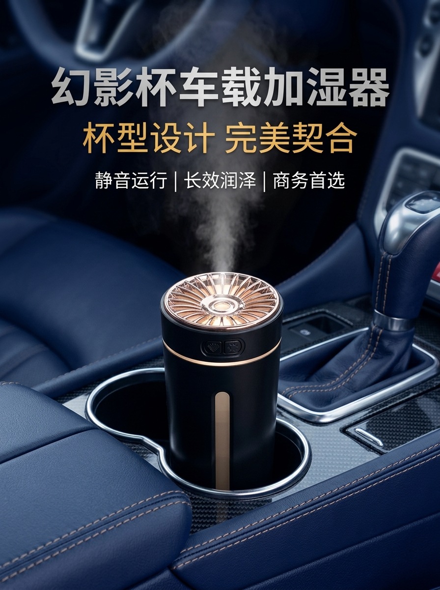 New Car Air Purifier, Negative Ion Humidifier, Car Oxygen Bar Deodorizer, Mini Portable Spray