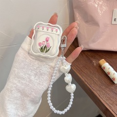郁金香珍珠链条Airpods Pro蓝牙耳机套适用苹果1/2/3代耳机保护壳