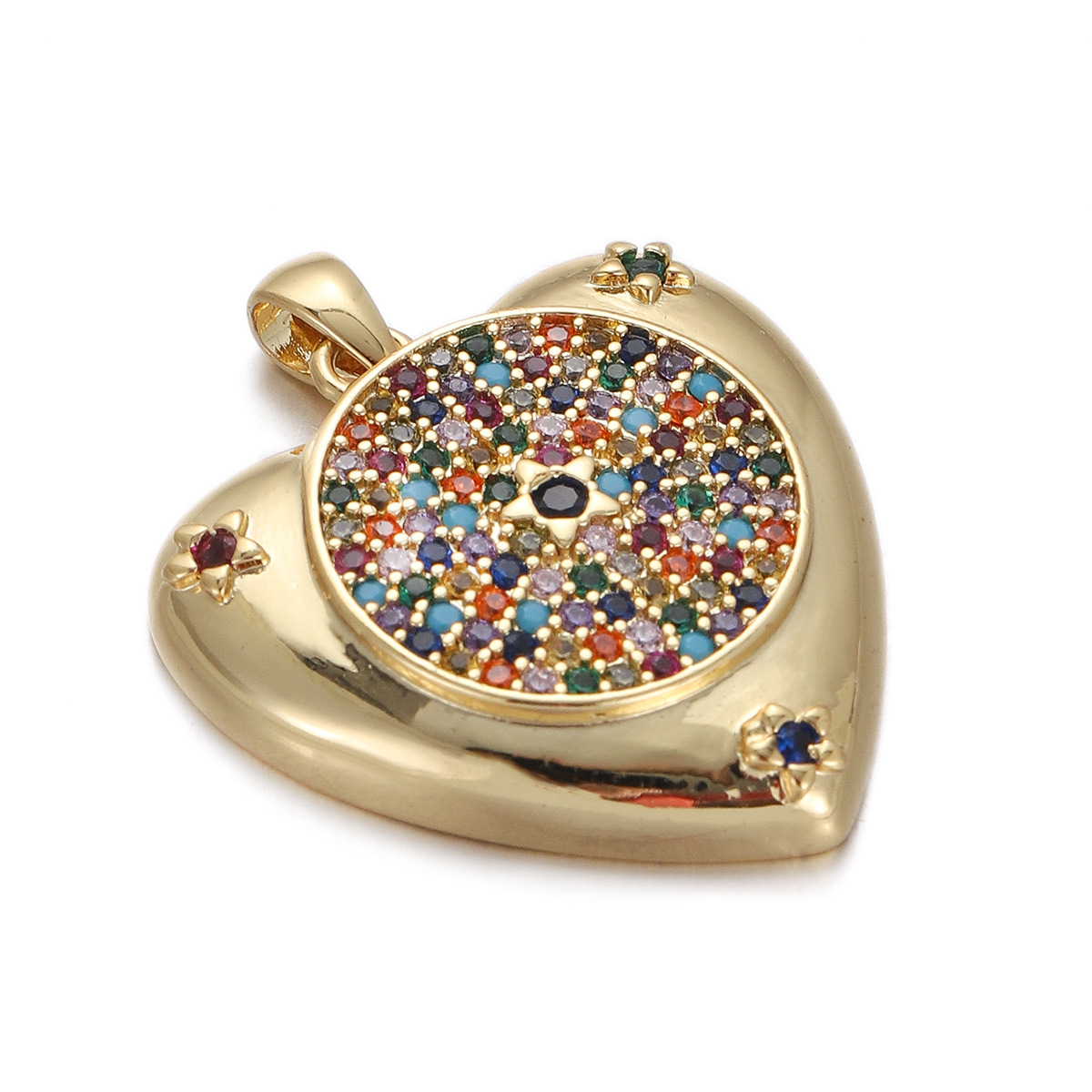 17g Weight Pendant Jewelry Making Type Gold Plated Plating Material Zircon Inlay Material 1 Piece Quantity Holiday, Daily Occasion Copper Material Letter, Heart Shape Pattern Women's Gender Enamel Design Simple Style Style 1 Piece Copper Zircon Gold Plated Letter Heart Shape Pendant 20