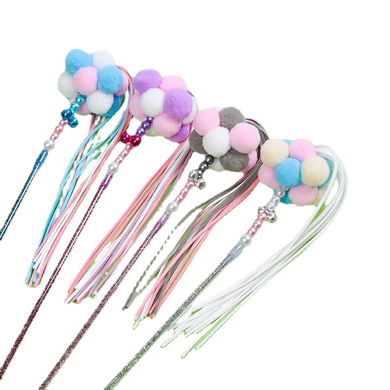 Hada divertido gato palo mordedura-resistente gato juguete perezoso divertido gato artefacto pluma Bell gato suministros para mascotas al por mayor transfronteriza