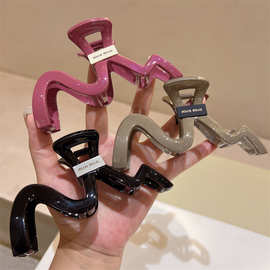 发量多大抓夹发饰个性几何线条韩版时尚发夹高级感气质盘发鲨鱼夹