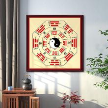 八卦图挂画太极图乾坤中式裱框墙壁画文殊九宫走廊入户玄关装饰画