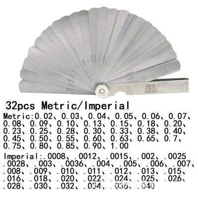 6塞尺0.02-1.0mm塞规塞尺片间隙尺厚薄规塞尺单片32pcs/套