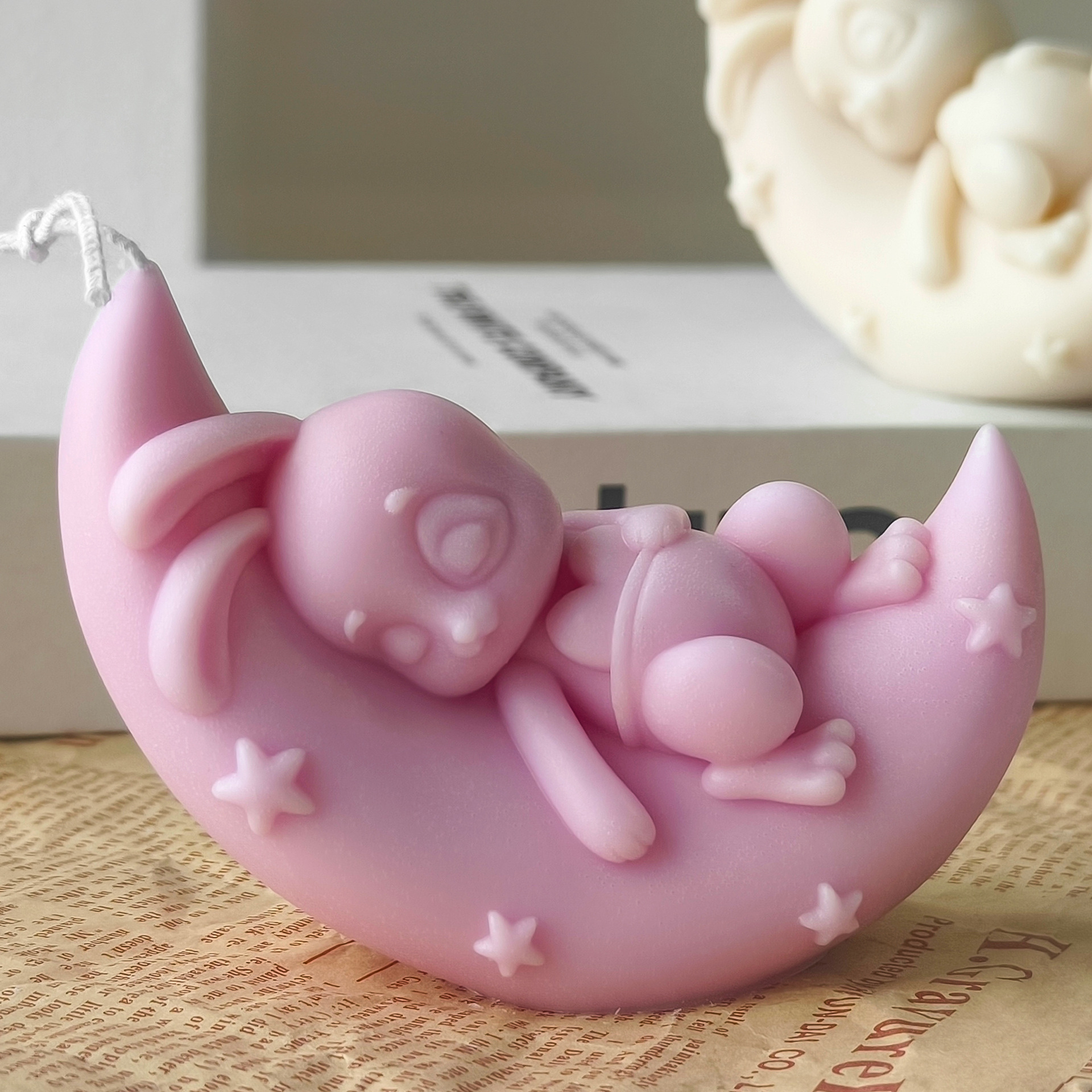 Jiahui Mei luna conejo molde de jabón de banana diy estereoscópico luna hecha a mano barra de jabón molde de adornos transfronterizos