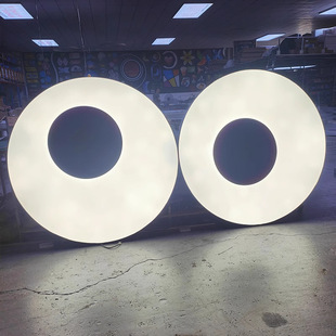 New Billboard 3D Moving Eye Light Box Wall-Mounted Outdoor Internet Celebrity Jumping Door Round Luminous Sign