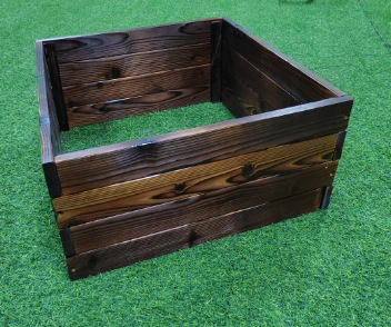 탄화 컬러 사각형 꽃 침대